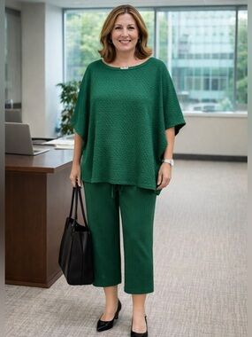 Blumin Green Textured pant set